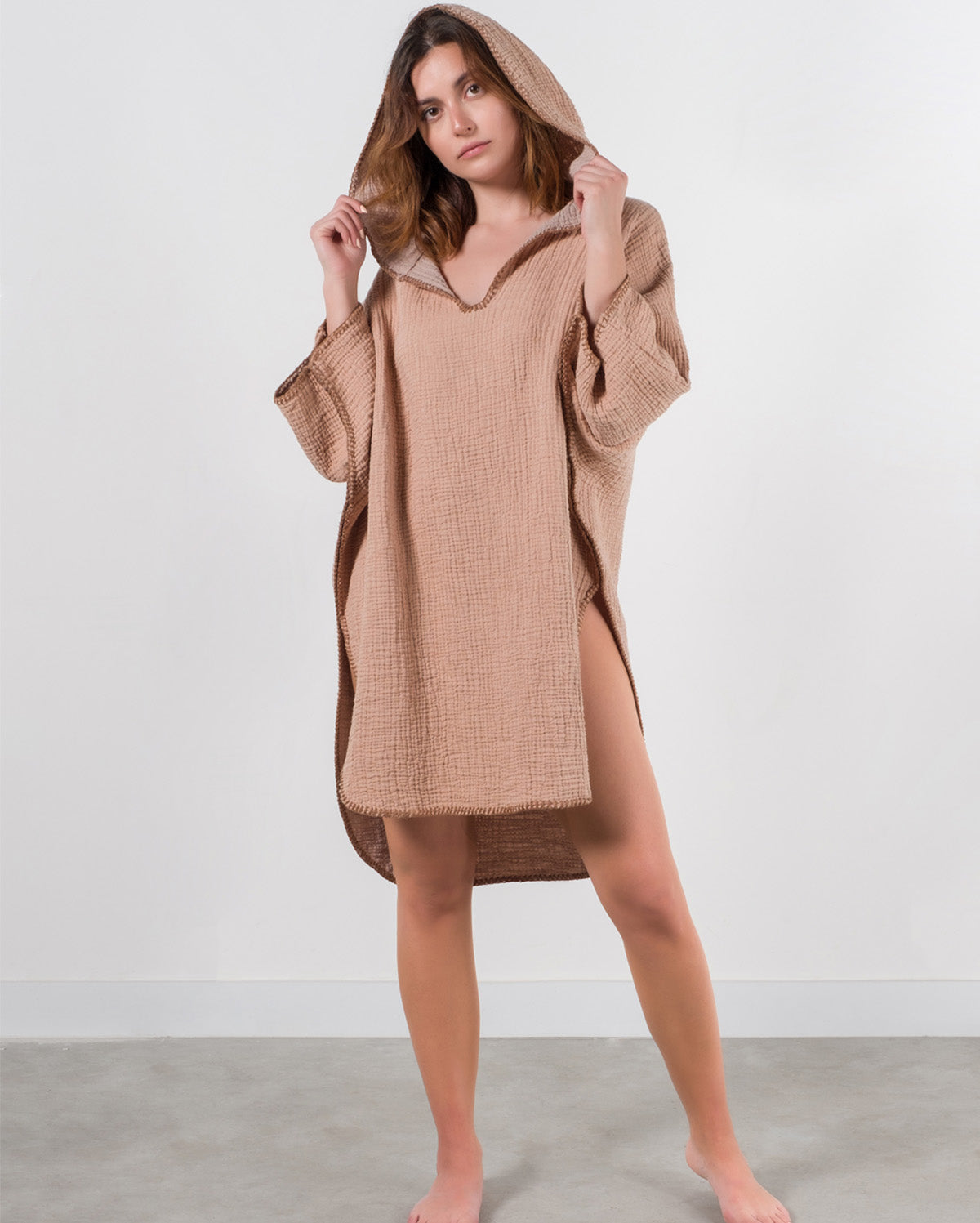 Cocoon Cotton Poncho-Sunset