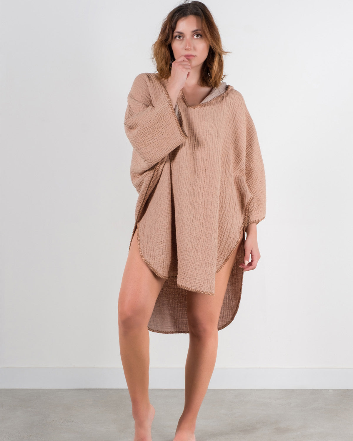 Cocoon Cotton Poncho-Sunset