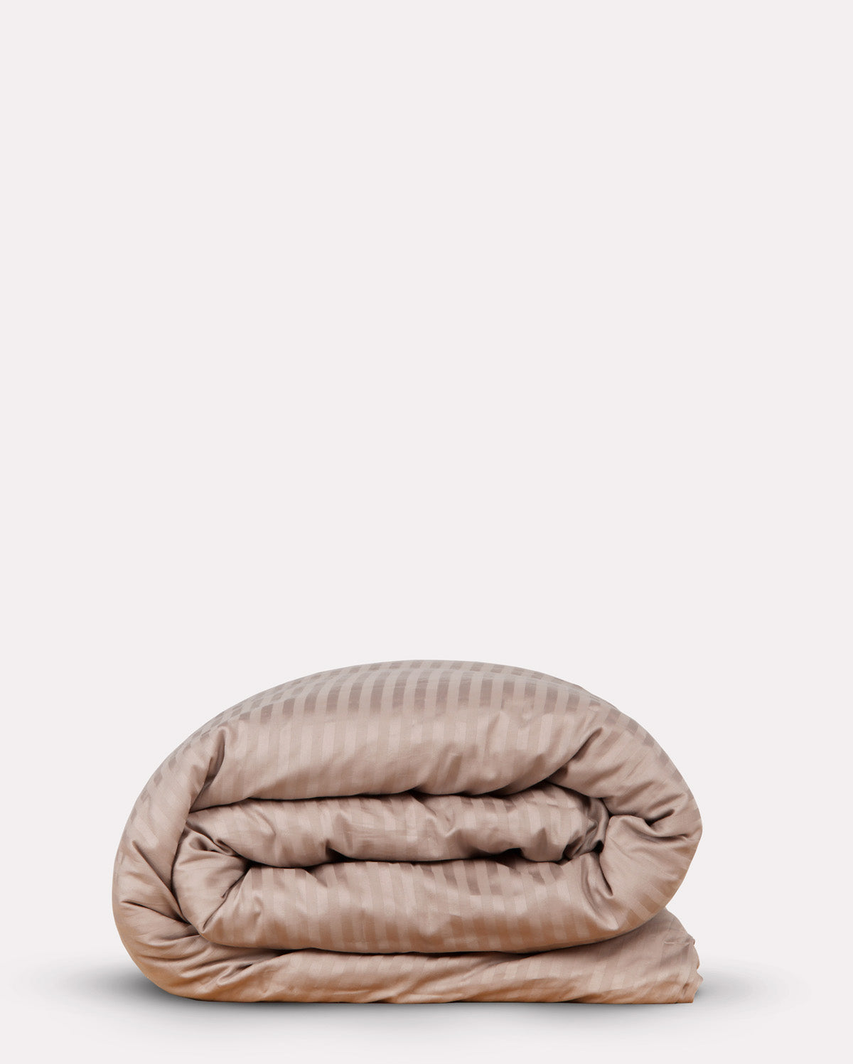 Sateen Stripe Duvet Cover- Cappuccino