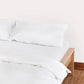 Sateen Stripe Flat Sheet Set - White