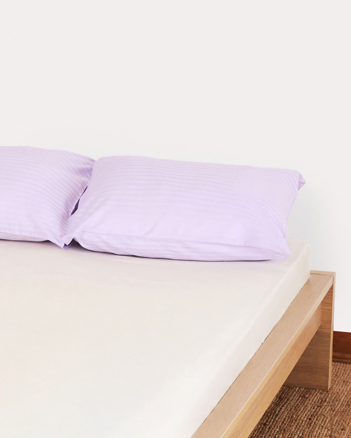 Sateen Stripe Pillowcase 2pcs - Lilac