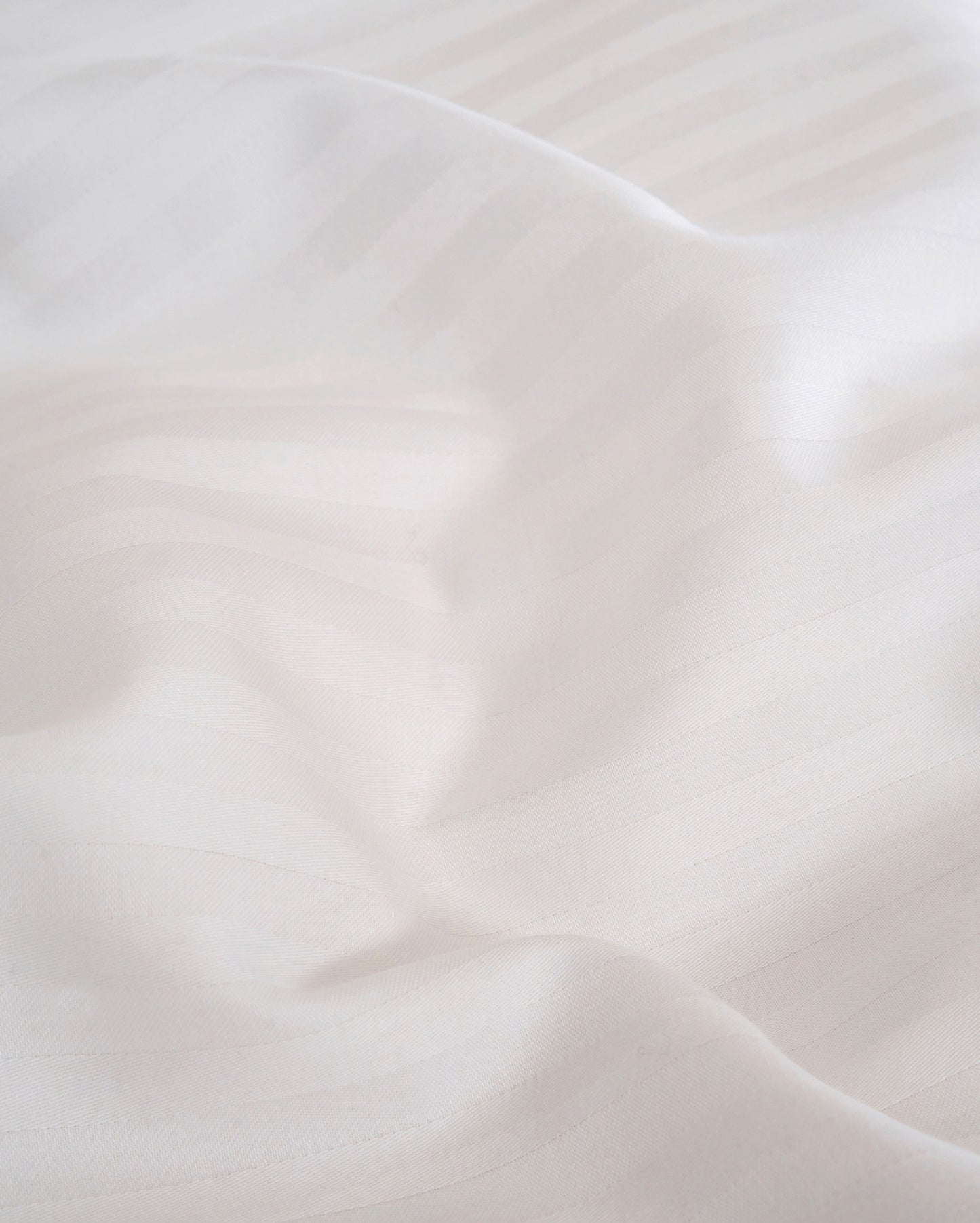 Sateen Stripe Flat Sheet - White