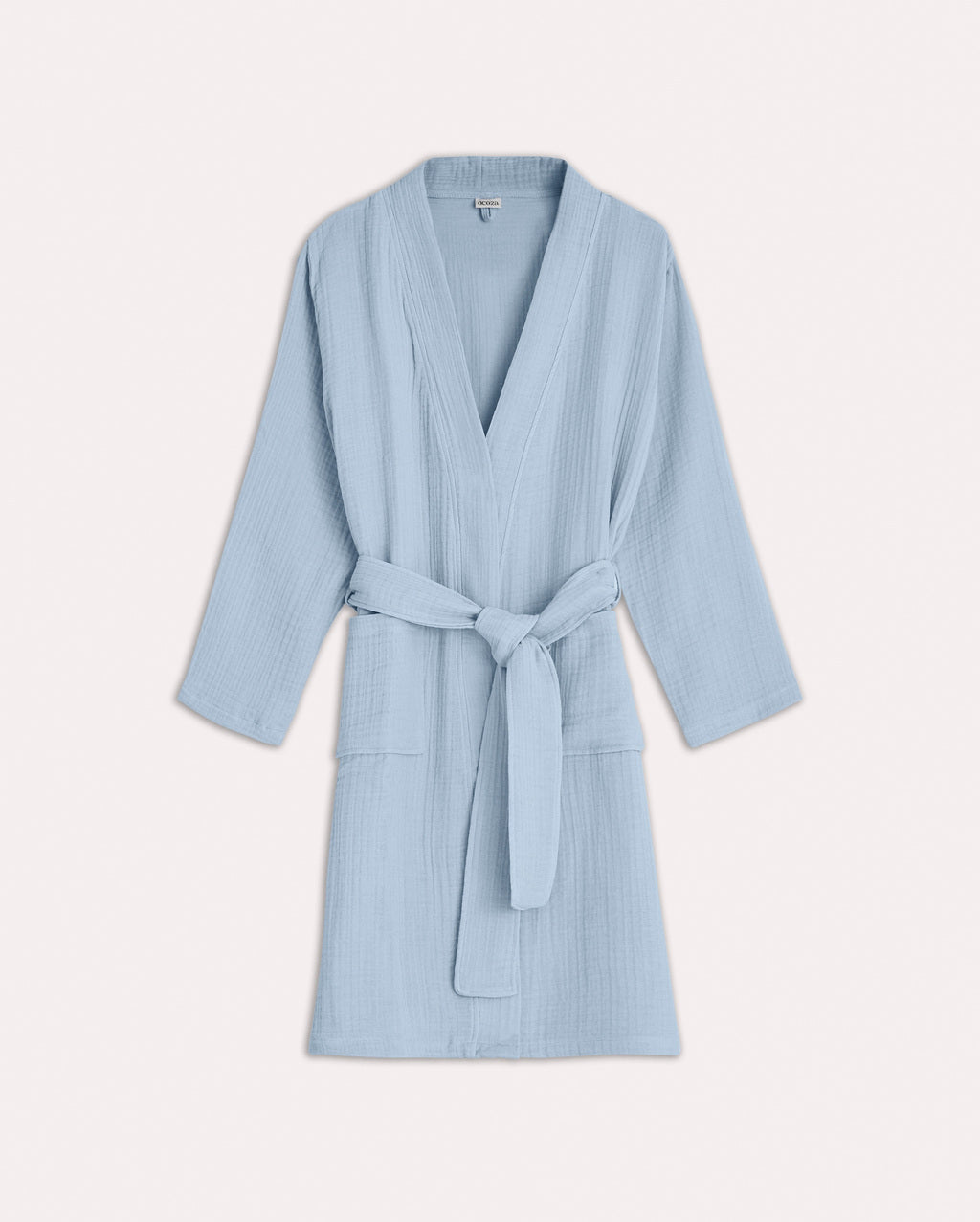 Muslin Cotton Bathrobe - Lavender Blue - Ocoza