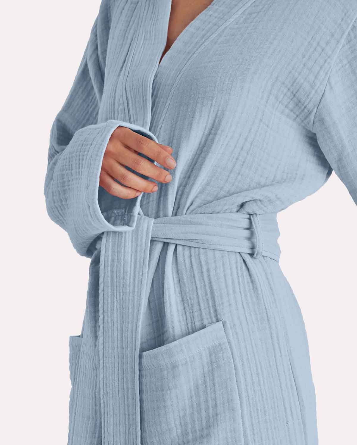 Muslin Cotton Bathrobe - Lavender Blue