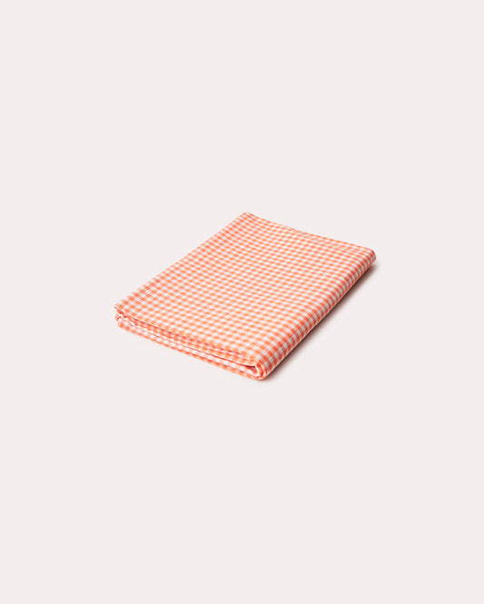 Checked Cotton Table Cloth - Orange - Ocoza