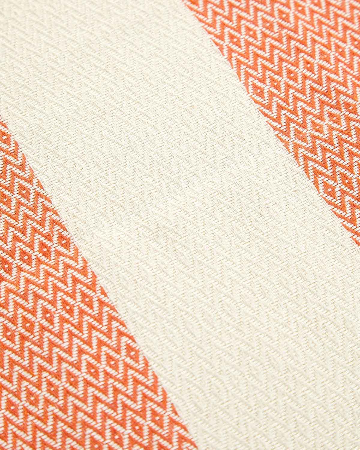 Cotton Peshtemal Towel-Orange & White