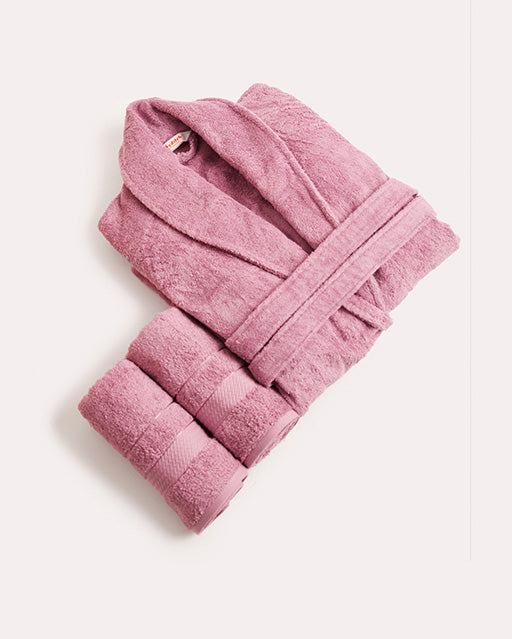 Spa Cotton Bathrobe Set 3 pcs - Lilac - Ocoza