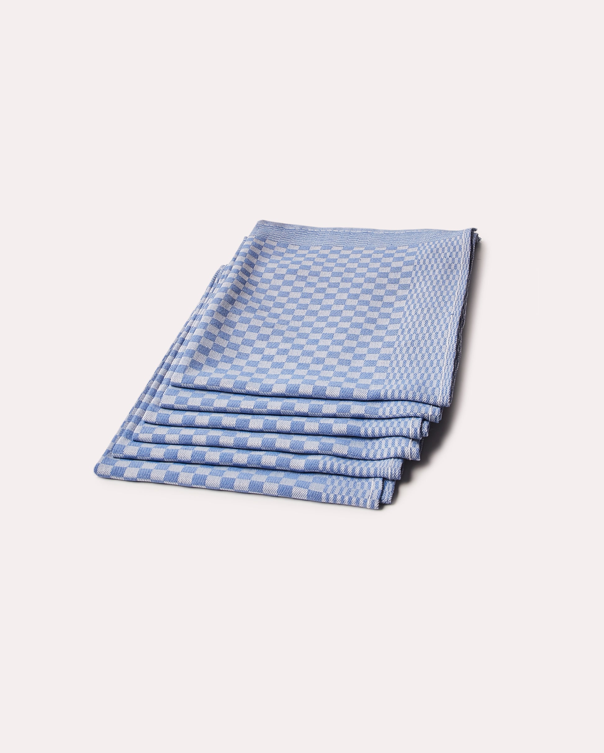 Gingham Cotton Tea Towel 6 pcs - Blue - Ocoza