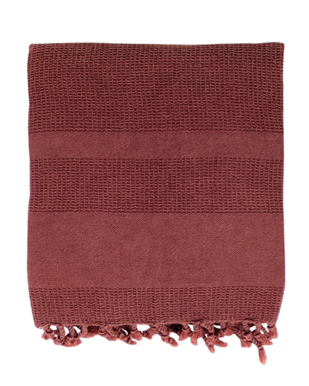 Stone Cotton Throw - Burgundy