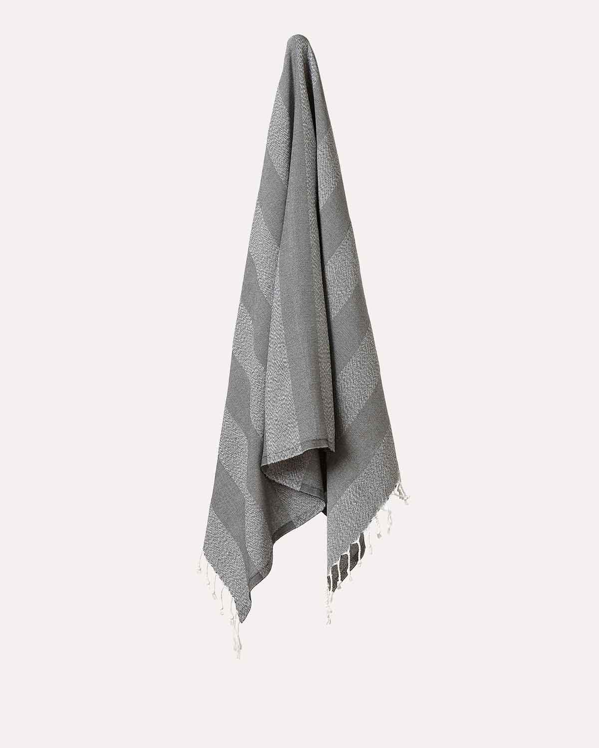 Stripes Handwoven Beach Towel - Grey