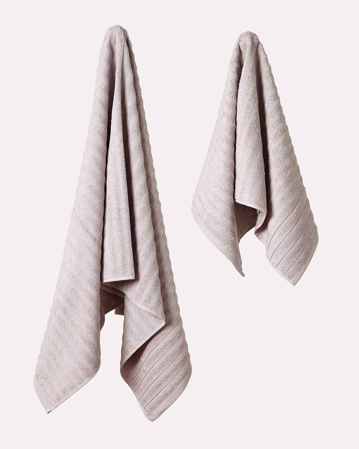 Cotton Ribbed Towel Set - Lilac (2 Towels)