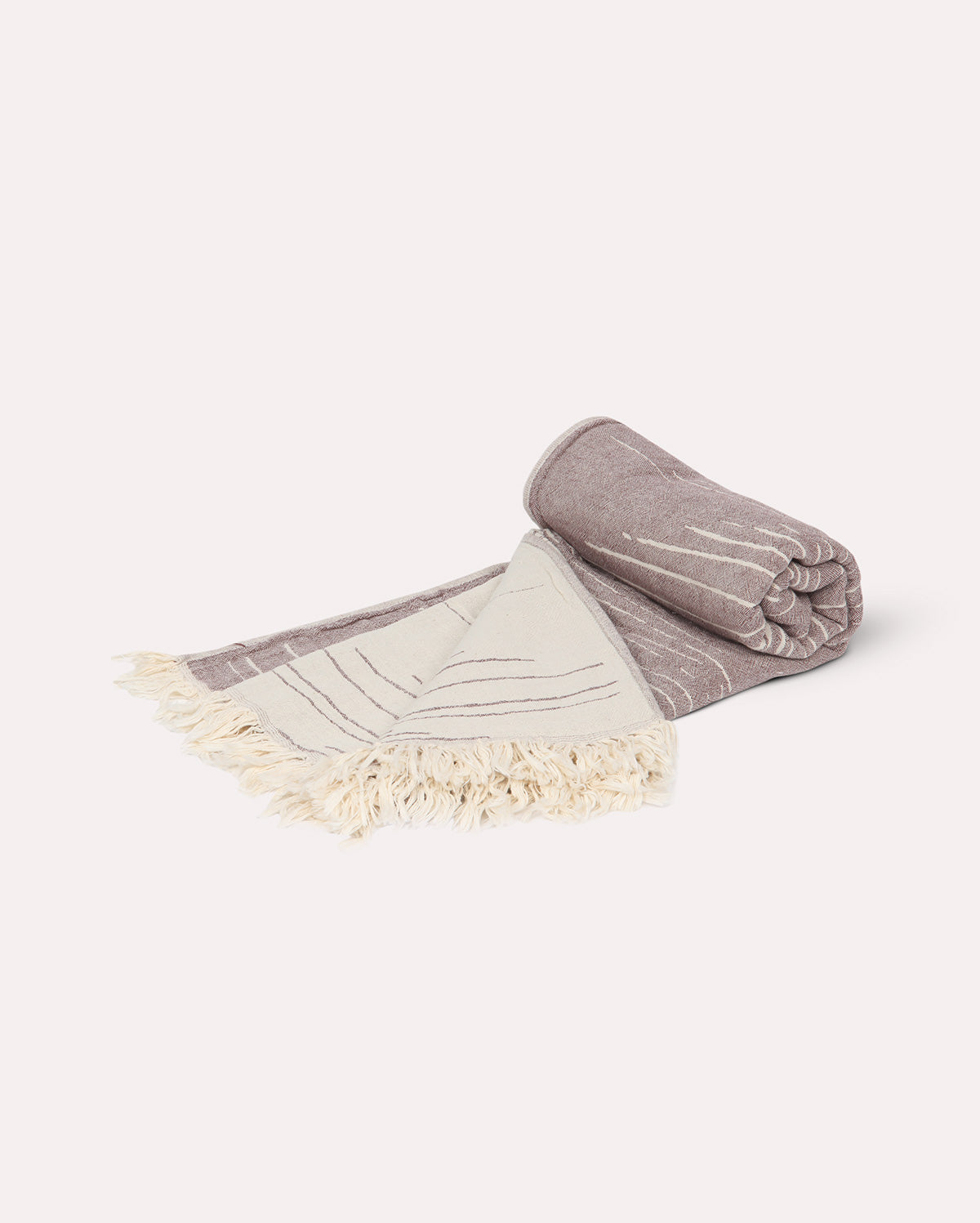 Cotton Monochrome Peshtemal Towel - Wine