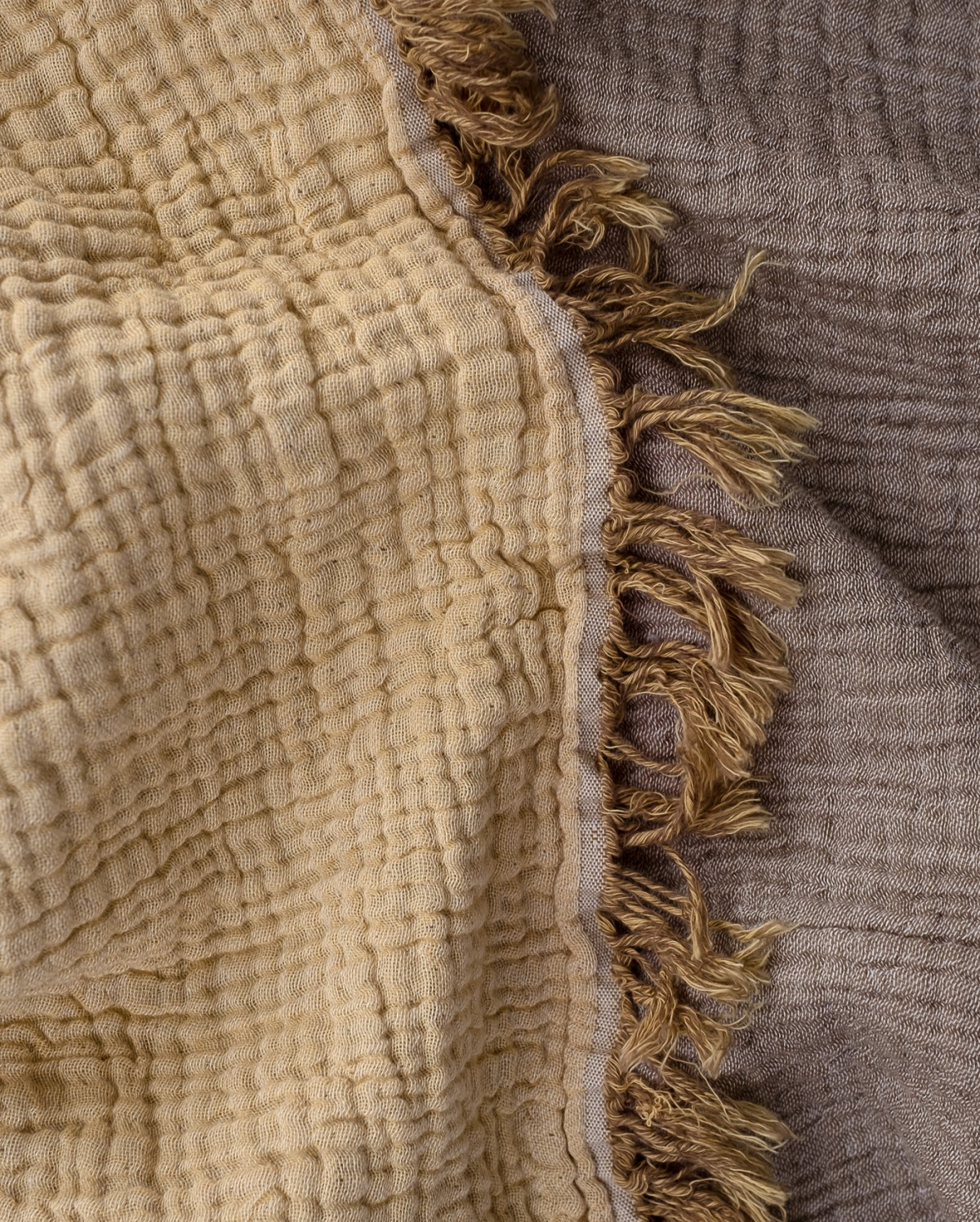 Cocoon Muslin Cotton Blanket- Bison & Oak Buff