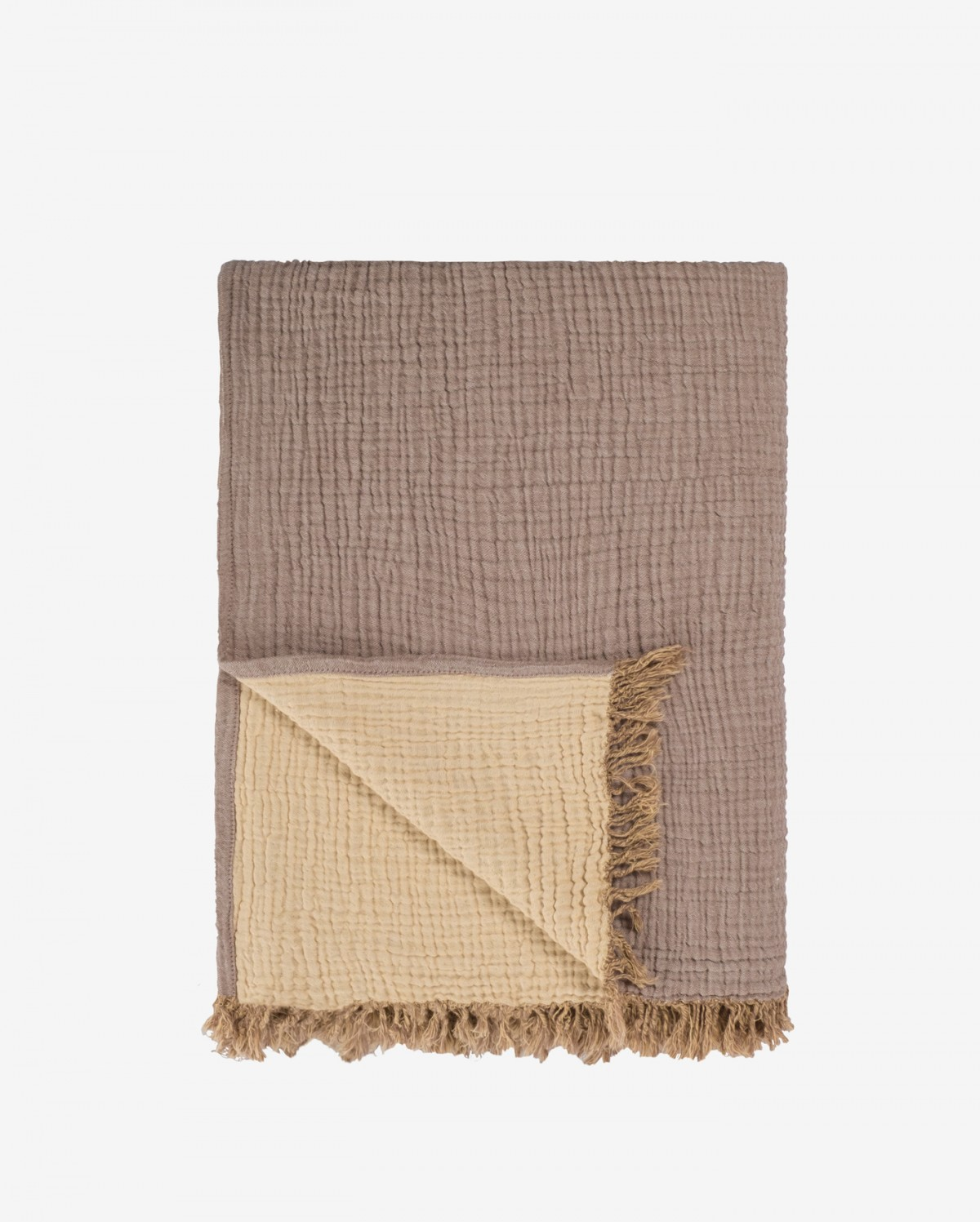 Cocoon Muslin Cotton Throw - Bison & Oak Buff