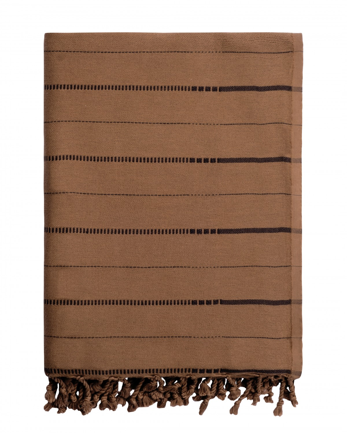 Boa Cotton Throw - Rust & Black