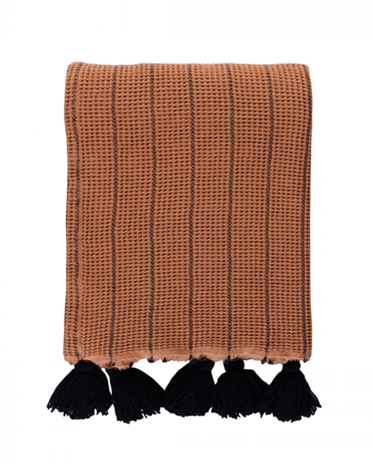 Buhur Cotton Throw  - Camel & Black