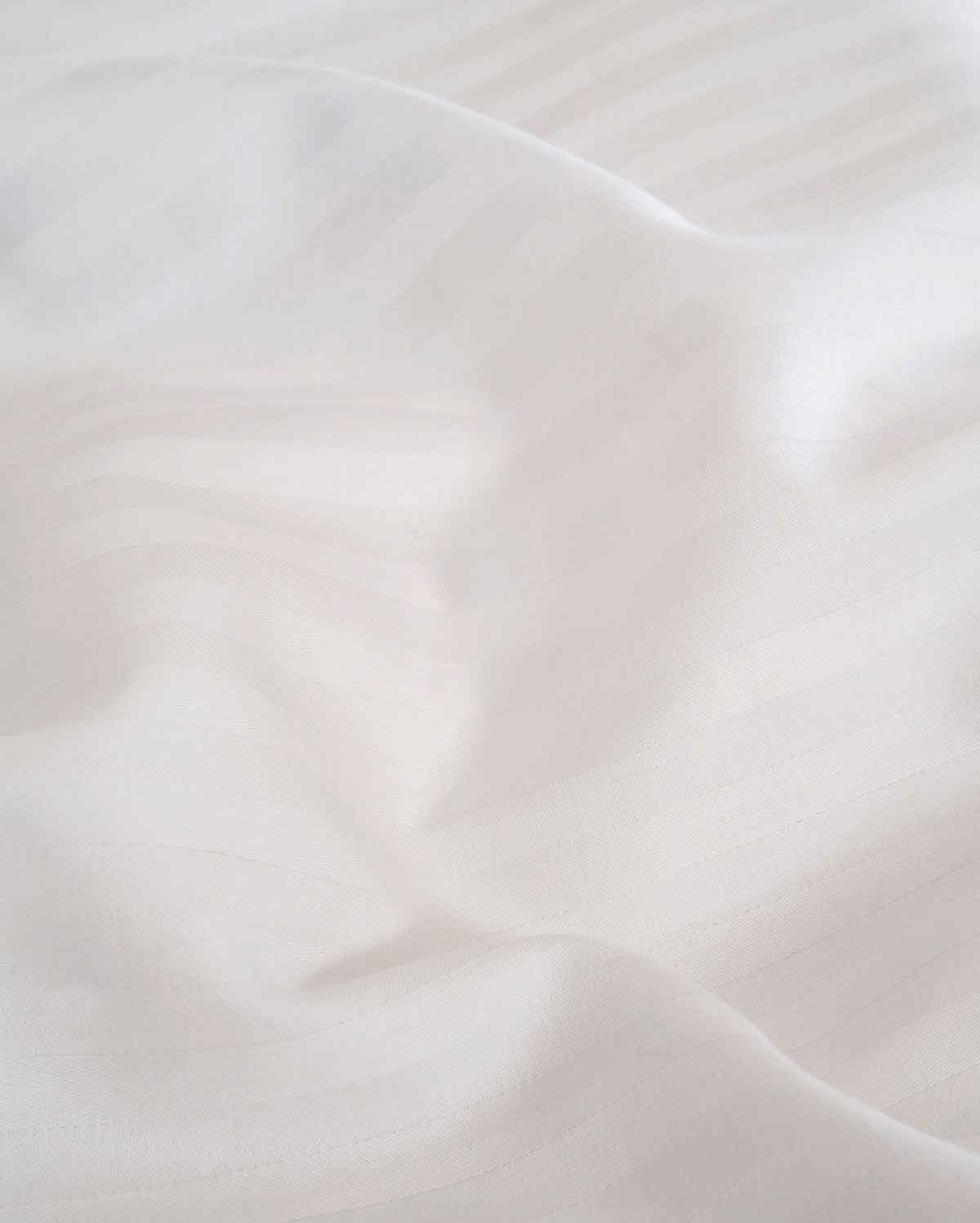 Sateen Stripe - Duvet Cover Set - White