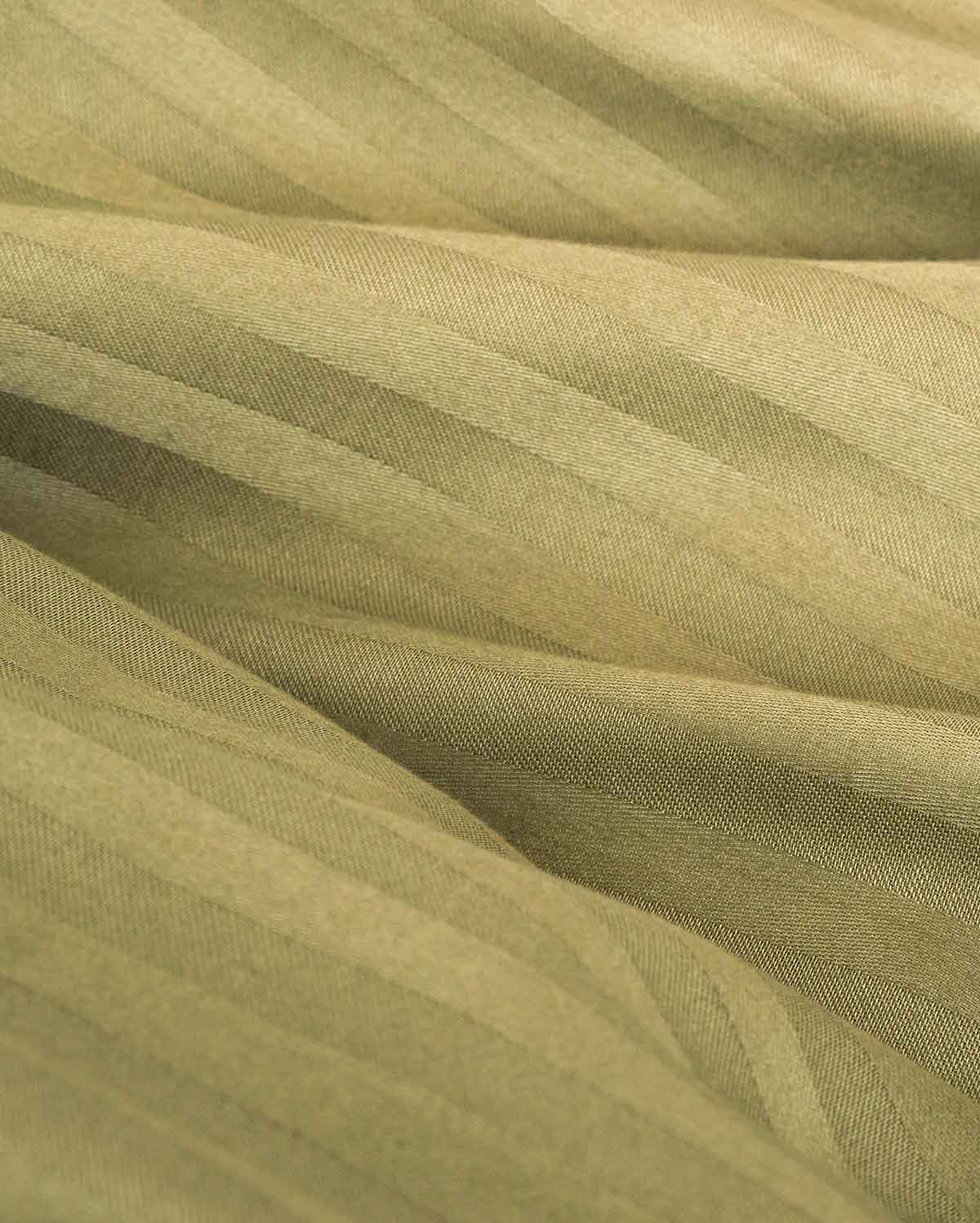 Sateen Stripe - Duvet Cover Set - Oil Green