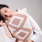 Zigzag Embroidery Cushion Cover - Cream & Ecru