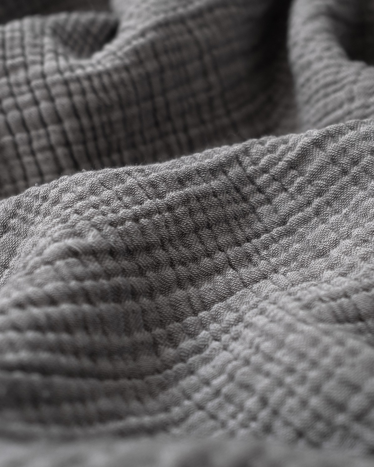 Cocoon Muslin Cotton Throw - Dark Grey & Light Grey