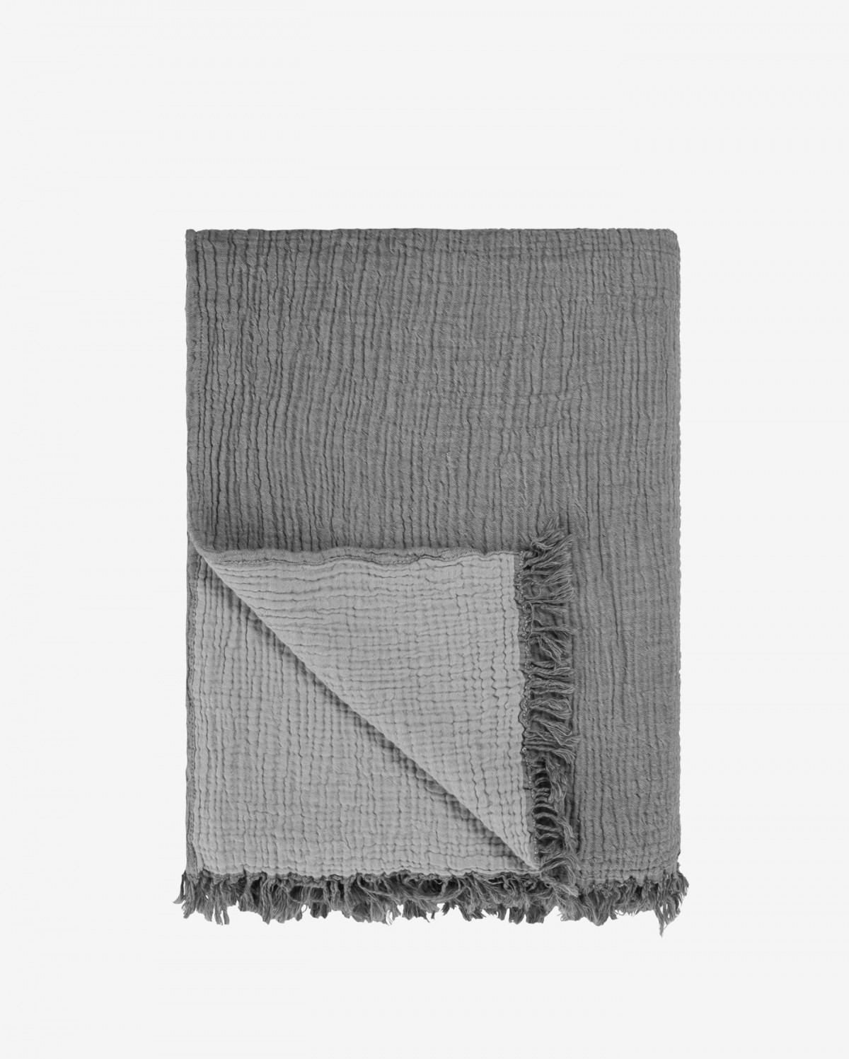 Cocoon Muslin Cotton Throw - Dark Grey & Light Grey