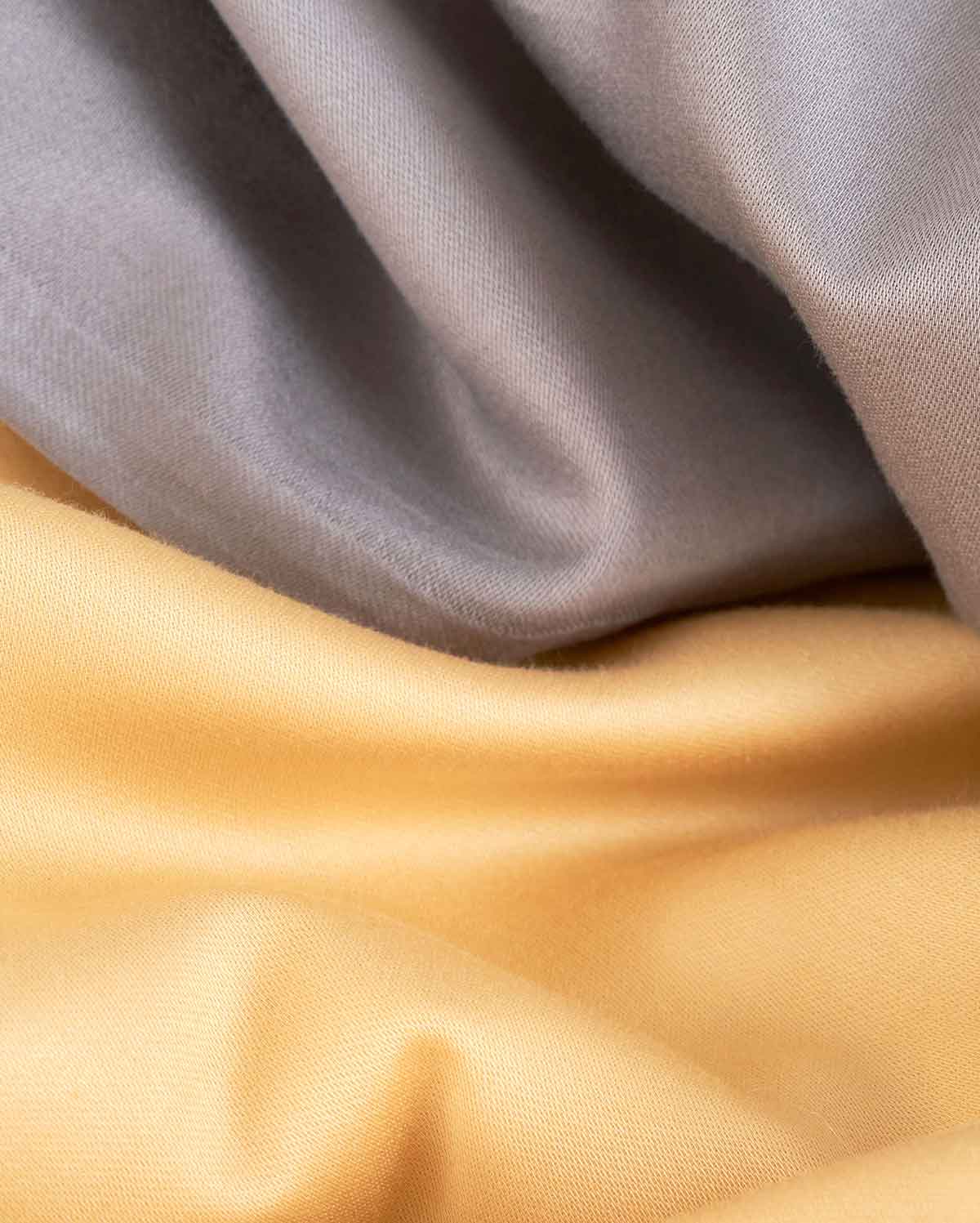 Reversible Percale Duvet Cover - Yellow & Dove Grey