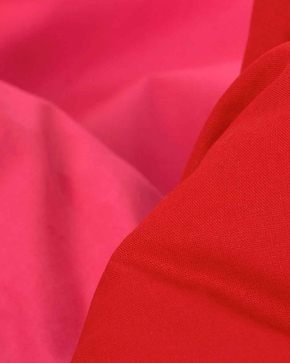 Reversible Percale Duvet Cover - Fuchsia & Red