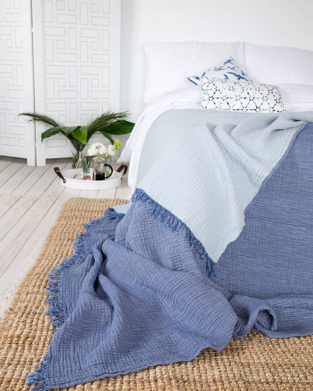 Cocoon Muslin Cotton Blanket- Indigo