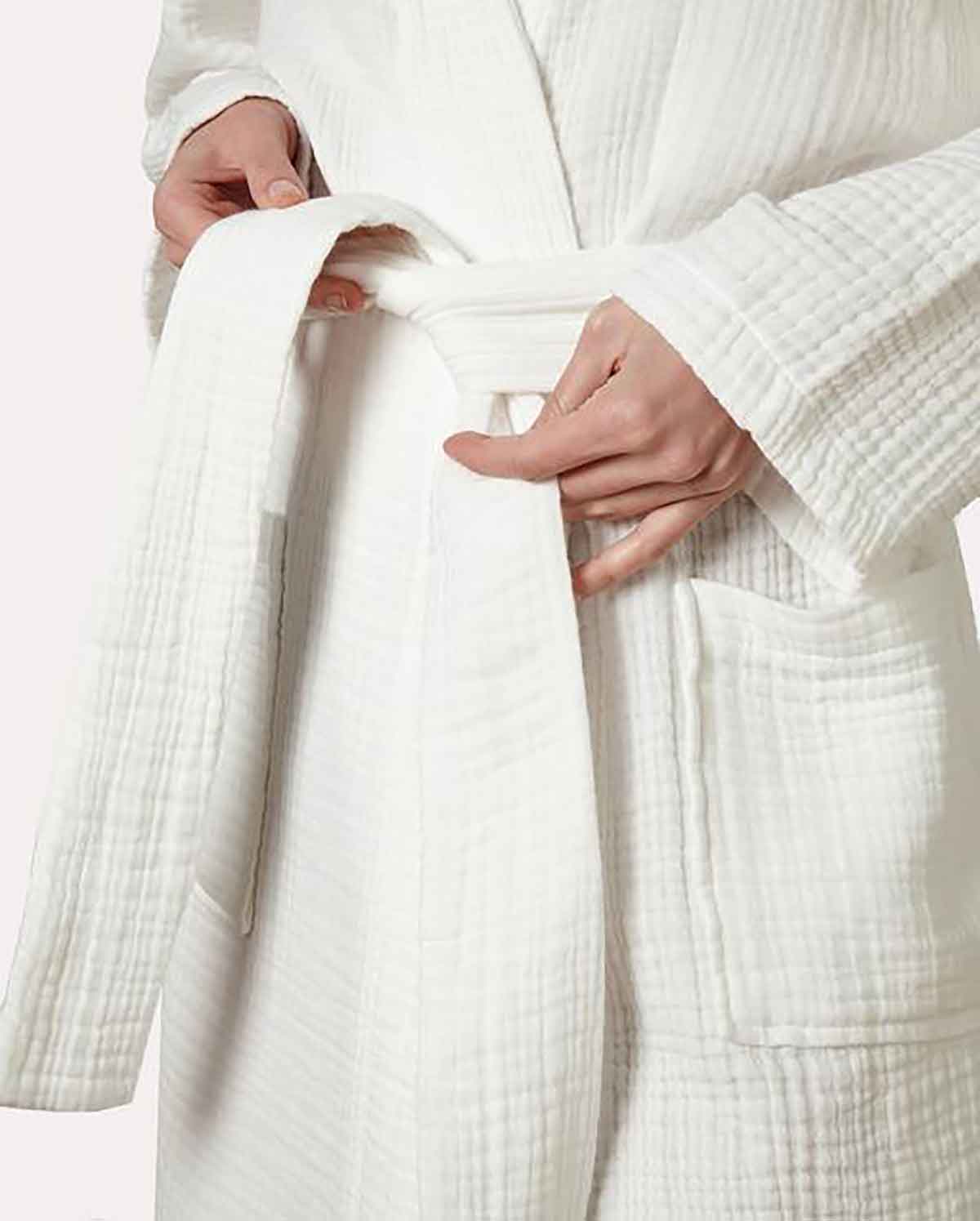 Muslin Cotton Bathrobe - White