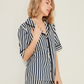 Cotton Woven Pyjama Set - Navy Blue