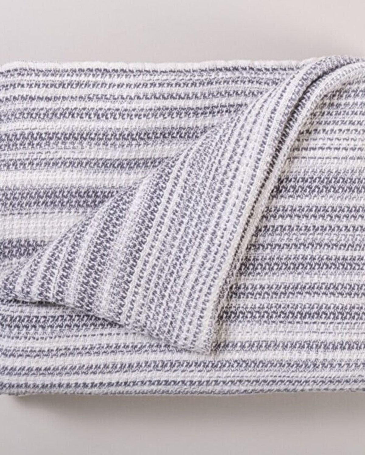 Sea Sand Cotton Blanket Set- Blue & White