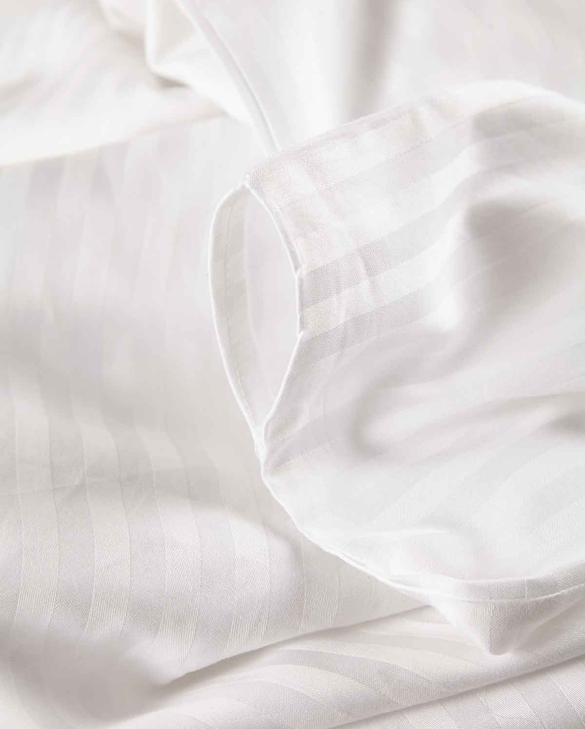 Sateen Stripe - Core Bedding Set - White