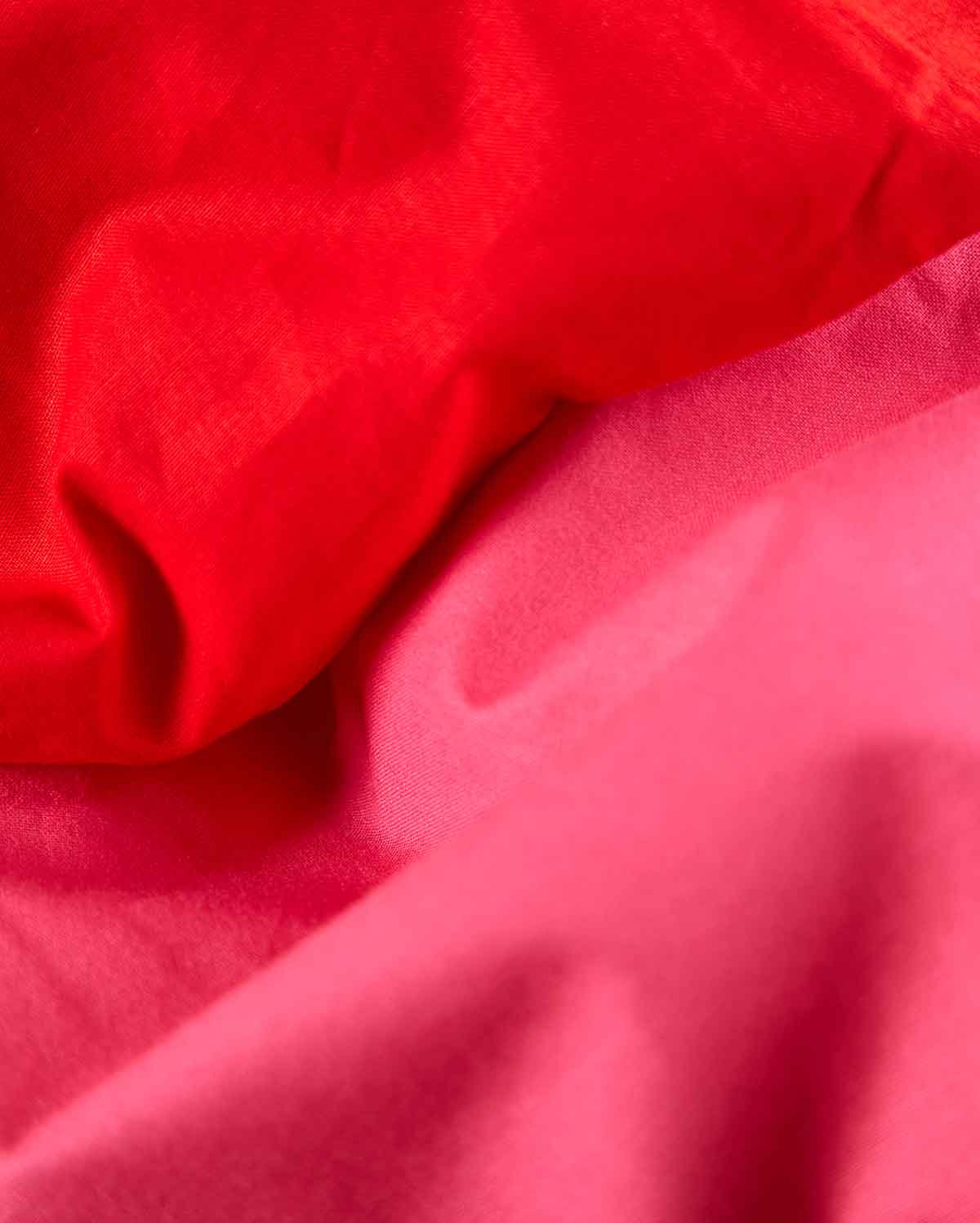 Reversible Percale Bedding Set - Fuchsia & Red