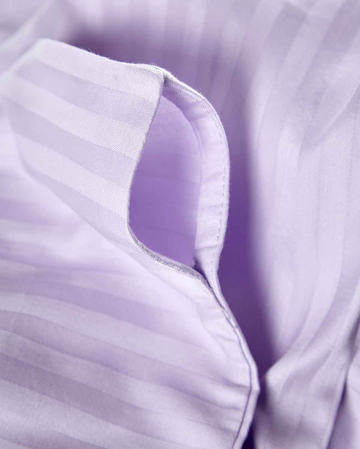 Sateen Stripe - Core Bedding Set - Lilac & White