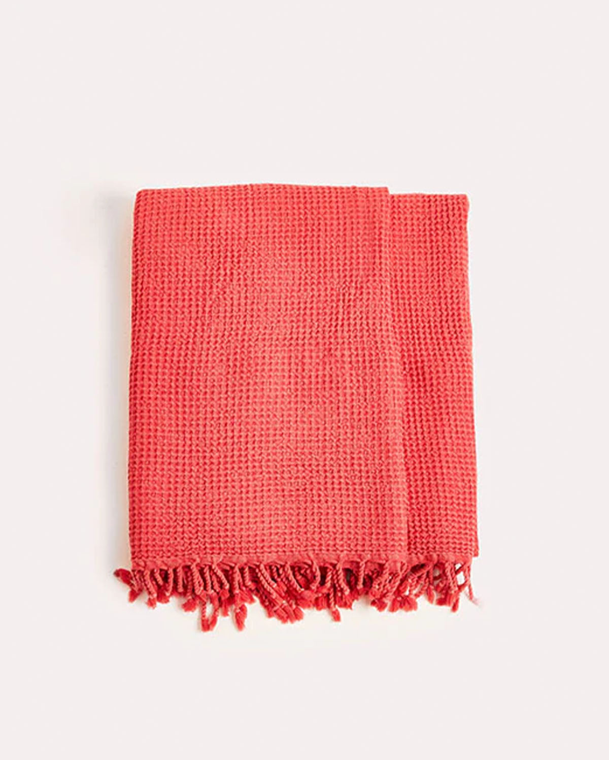 Waffle Cotton Blanket - Red