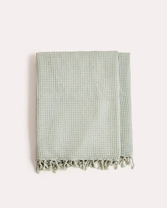 Waffle Cotton Blanket - Mint