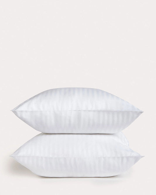 Sateen Stripe Pillowcase 2pcs - White