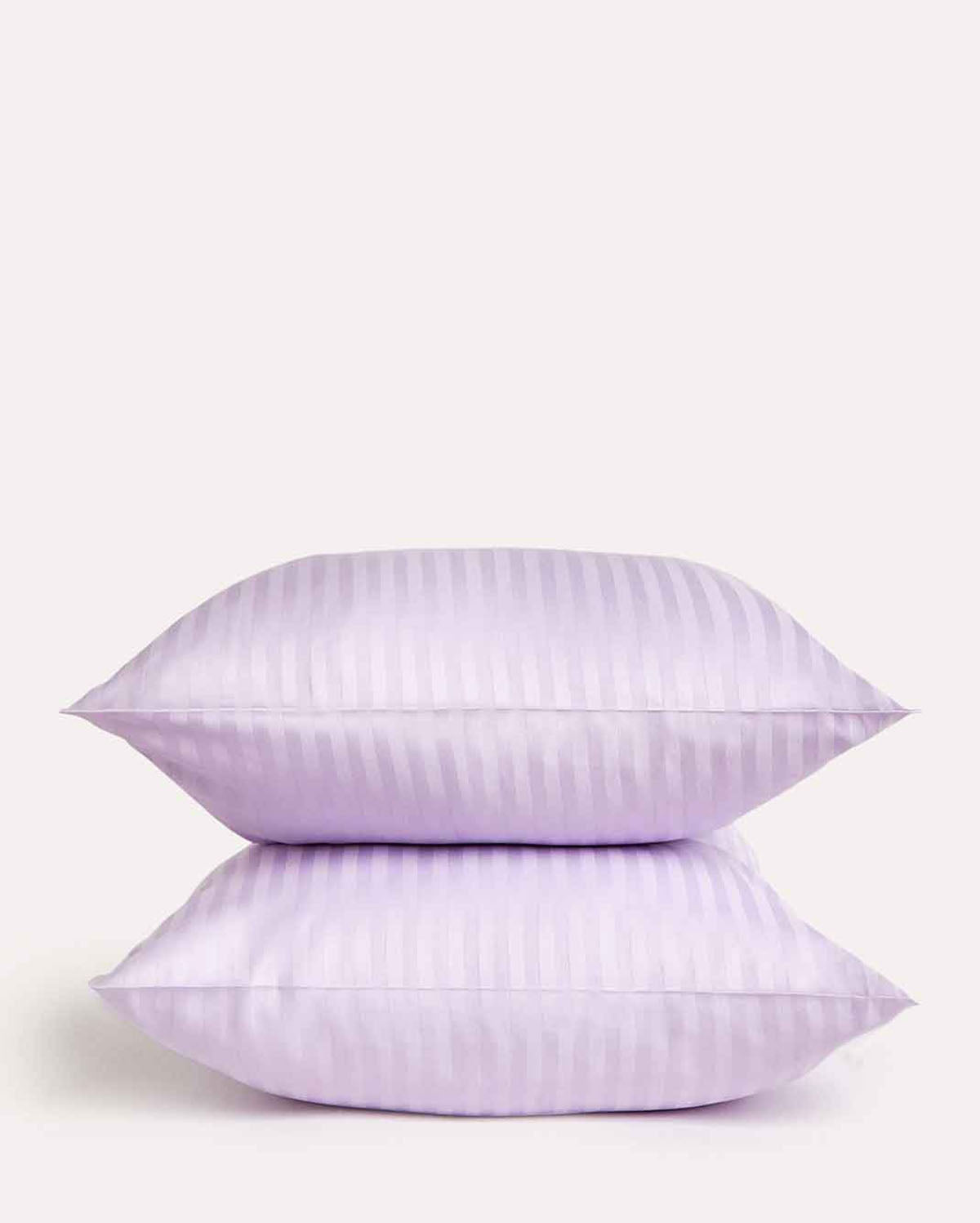 Sateen Stripe Pillowcase 2pcs - Lilac