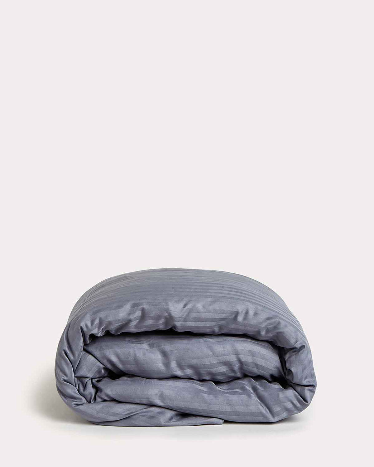 Sateen Stripe Duvet Cover - Dark Grey