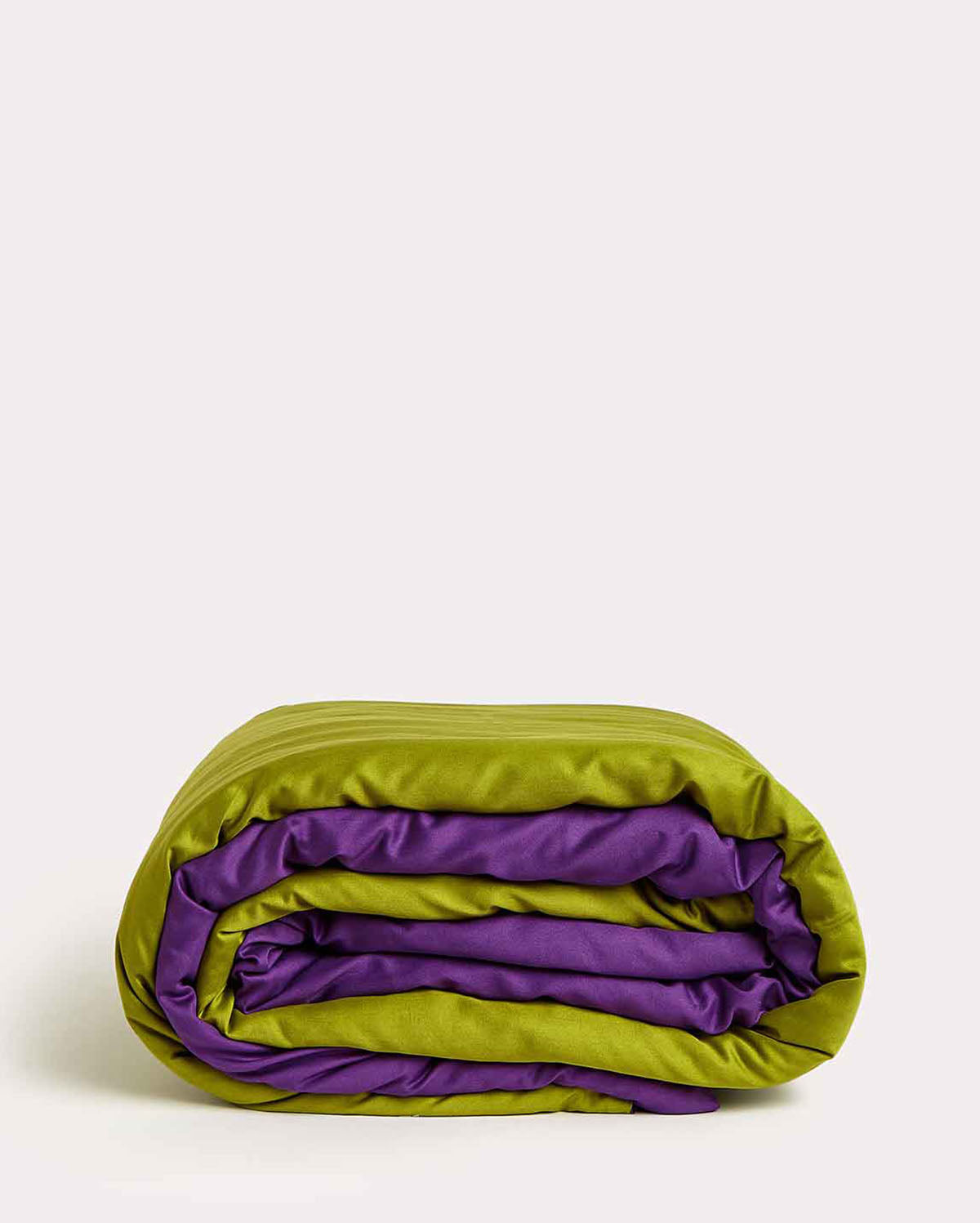 Reversible Sateen Duvet Cover - Purple & Green