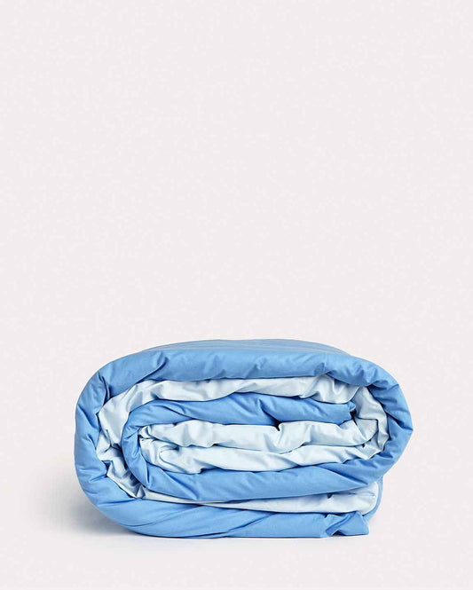 Reversible Percale Duvet Cover - Blue & Baby Blue