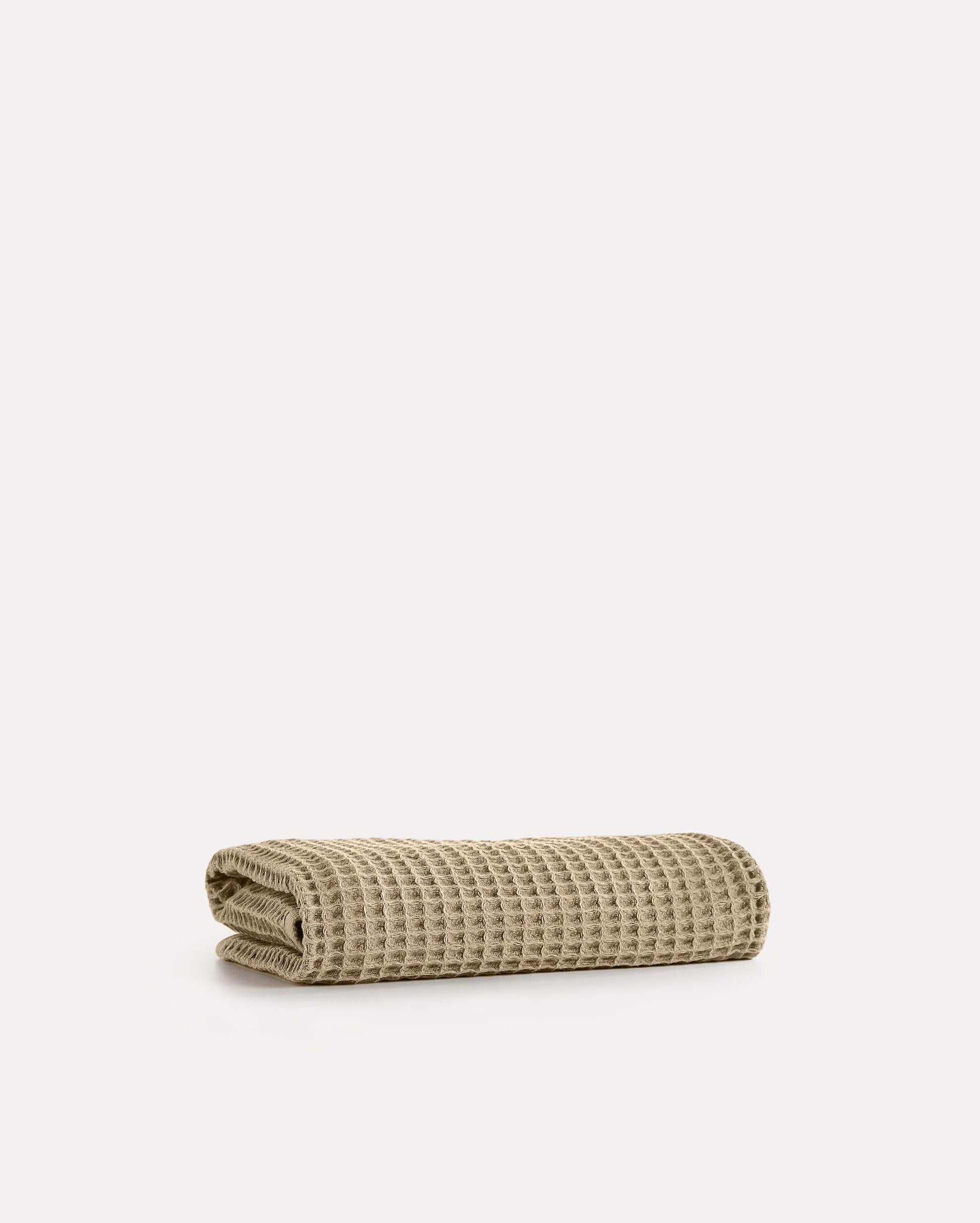 2x Waffle Cotton Towel - Beige - Ocoza