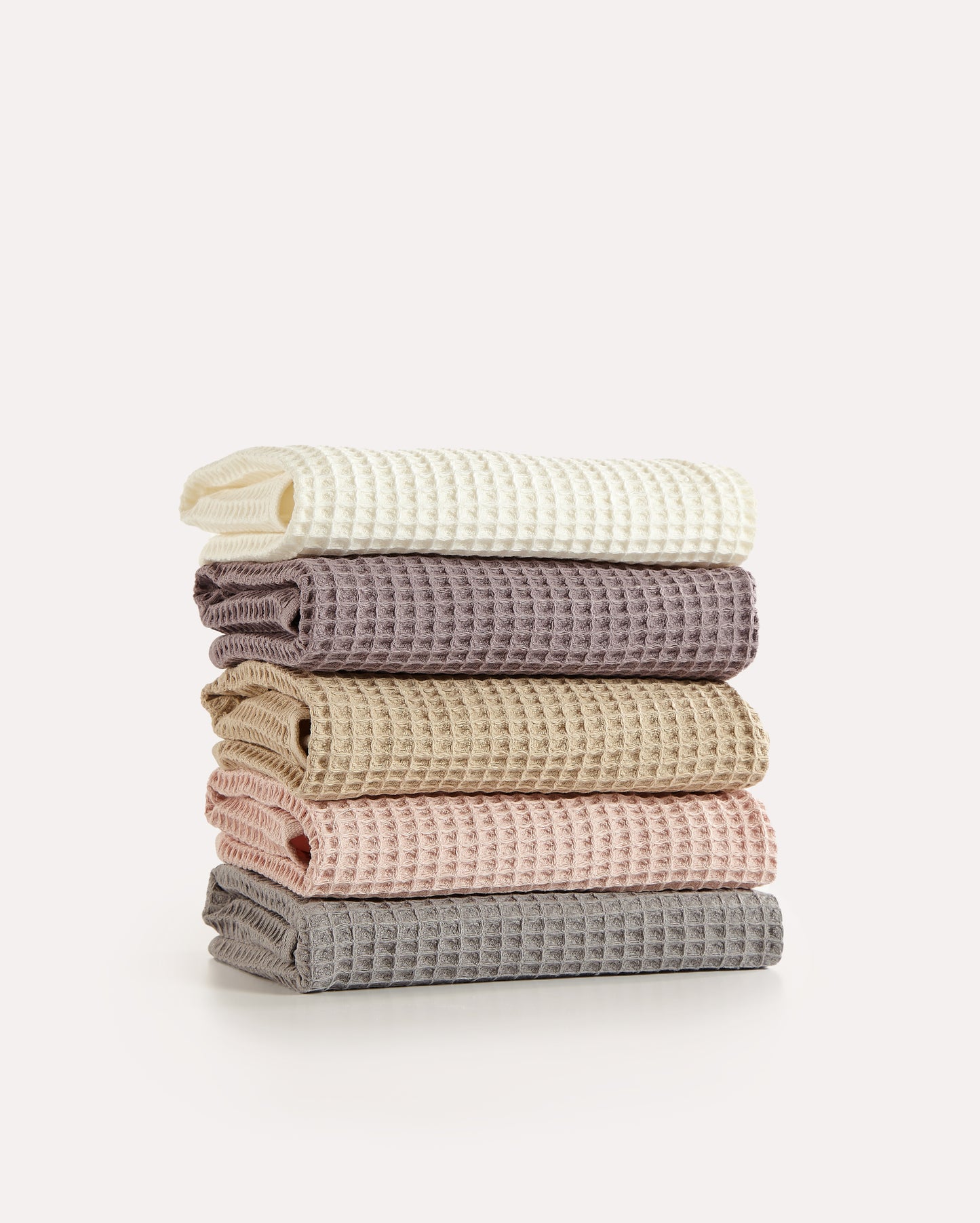 Waffle Cotton Towel Set - 5pcs - Ocoza