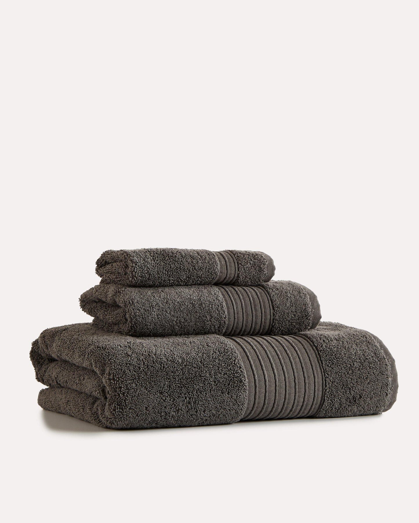 Plush Spa Cotton Towel Set 3pcs - Khaki Grey - Ocoza