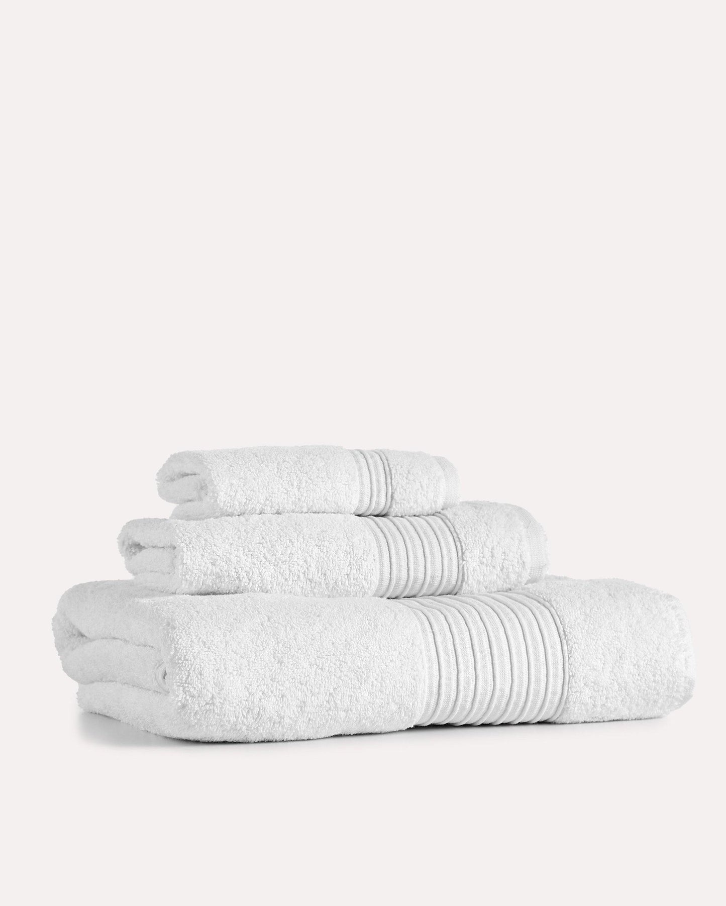 Plush Spa Cotton Towel Set 3pcs - White - Ocoza