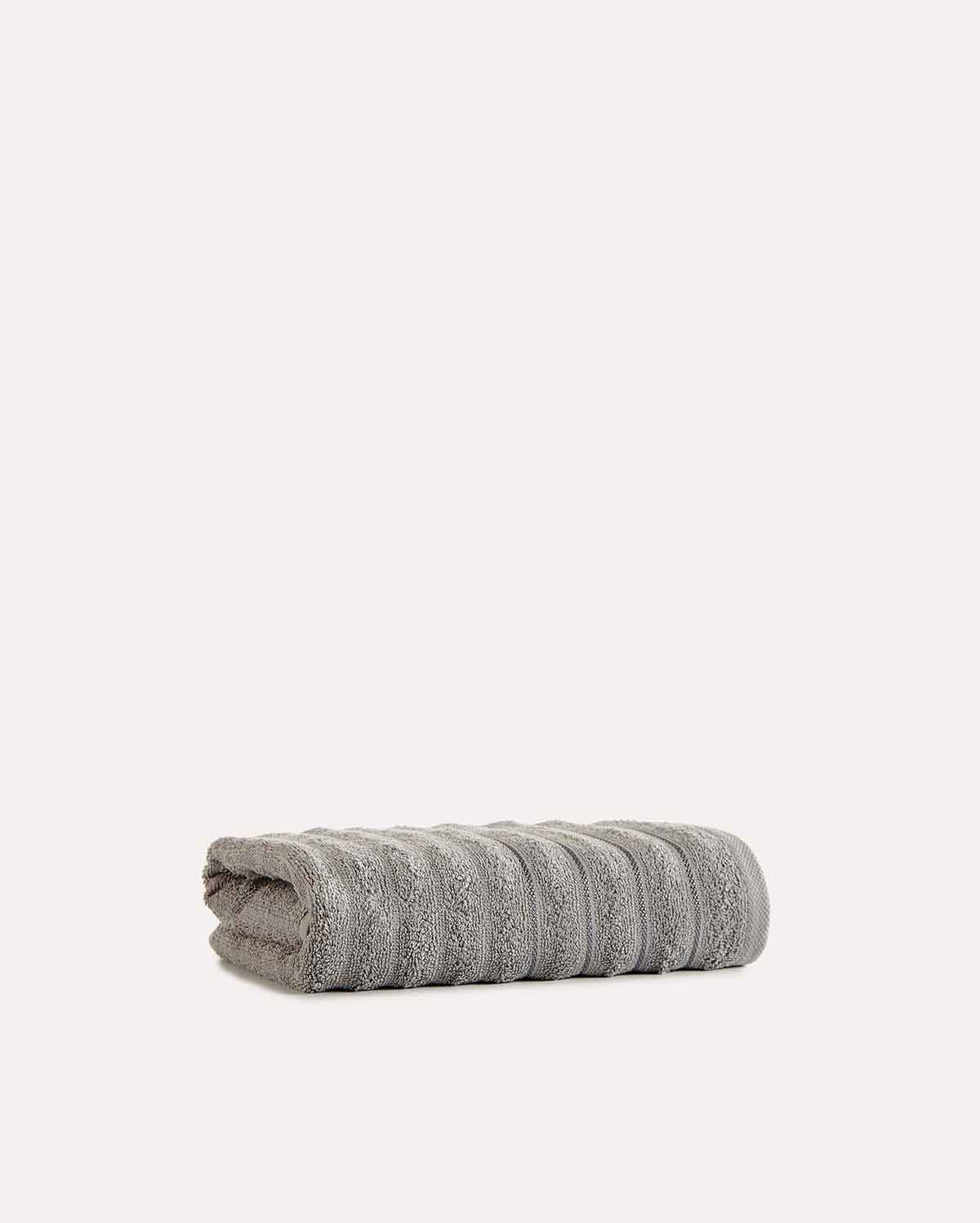 Cotton Ribbed Towel Set - Dark Grey (2 Towels)