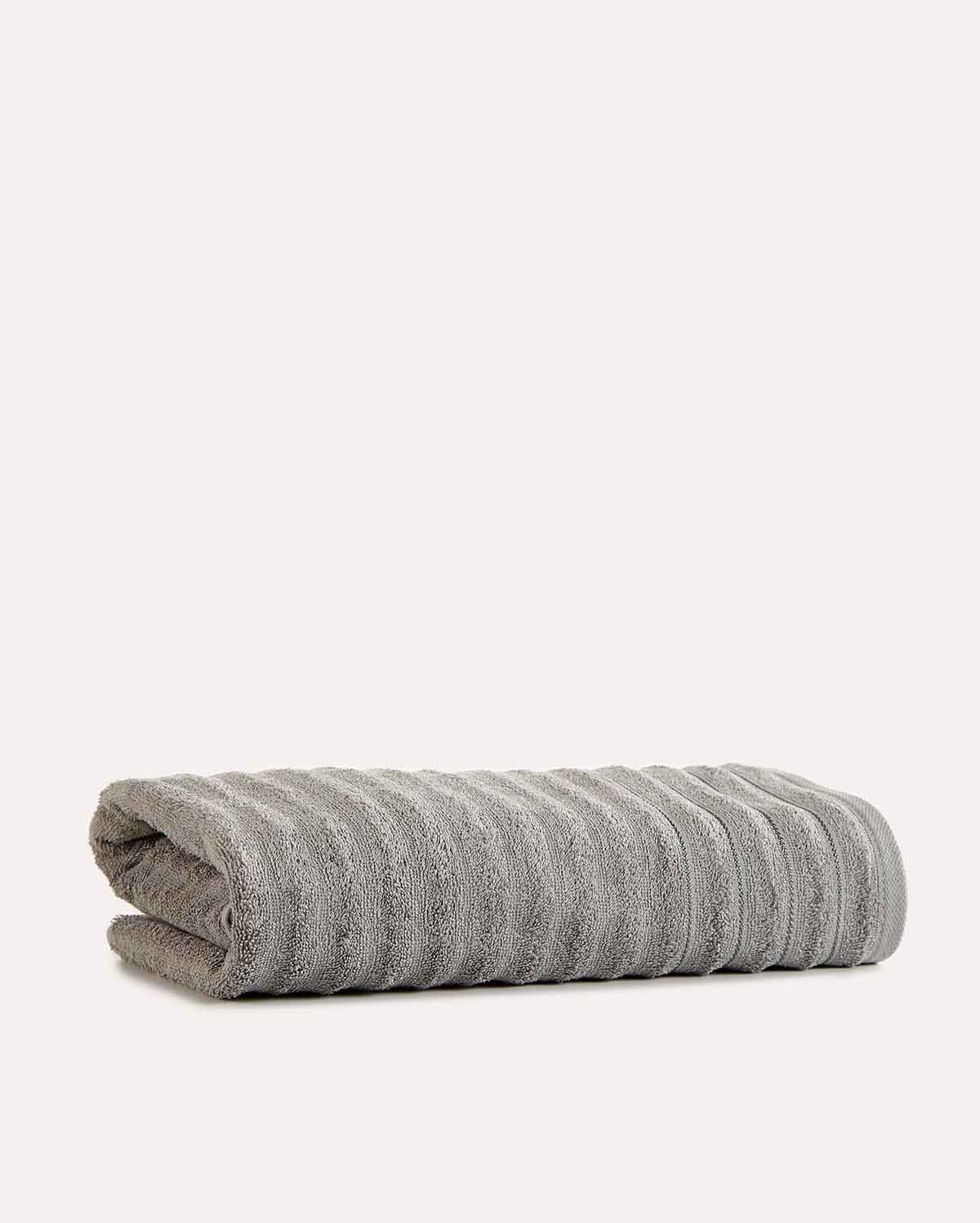 Cotton Ribbed Towel Set - Dark Grey (2 Towels)