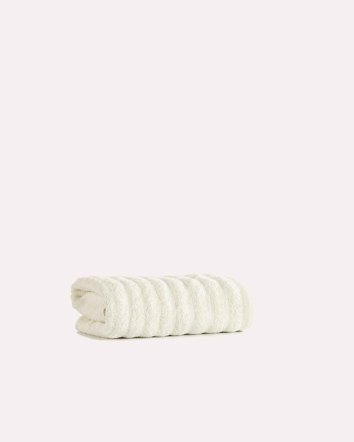 Ribbed Soft Cotton Towel Set - Cream (2 Towels)