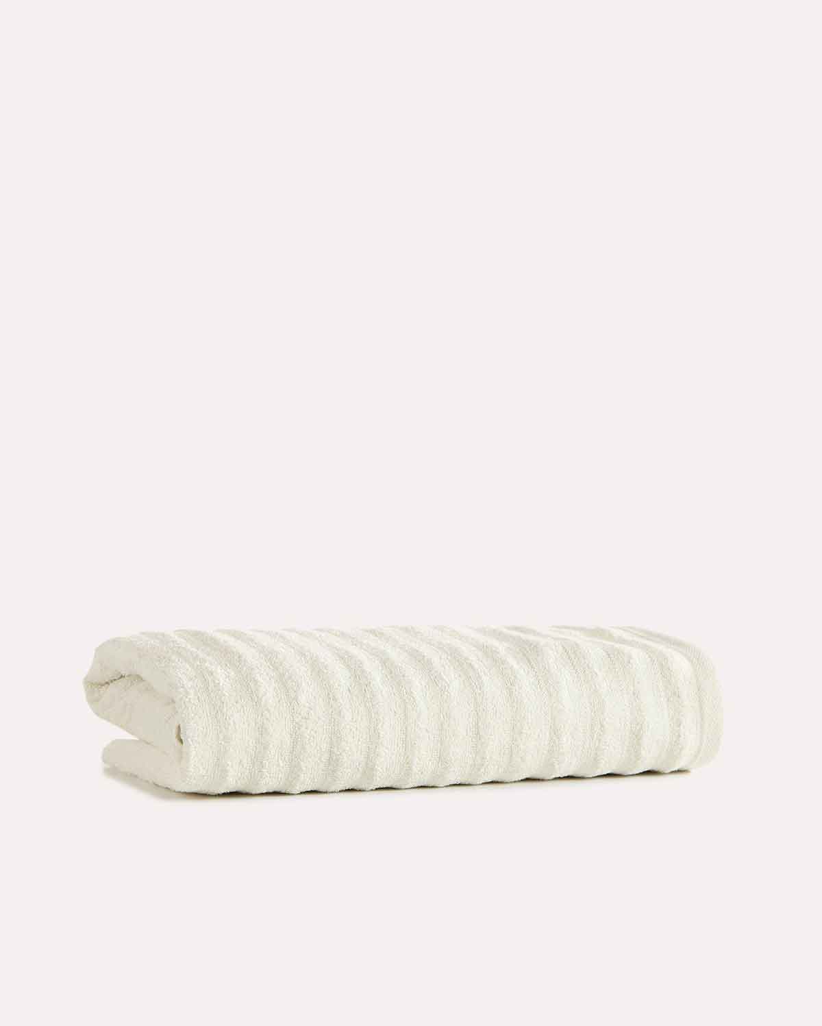 Ribbed Soft Cotton Towel Set - Cream (2 Towels)