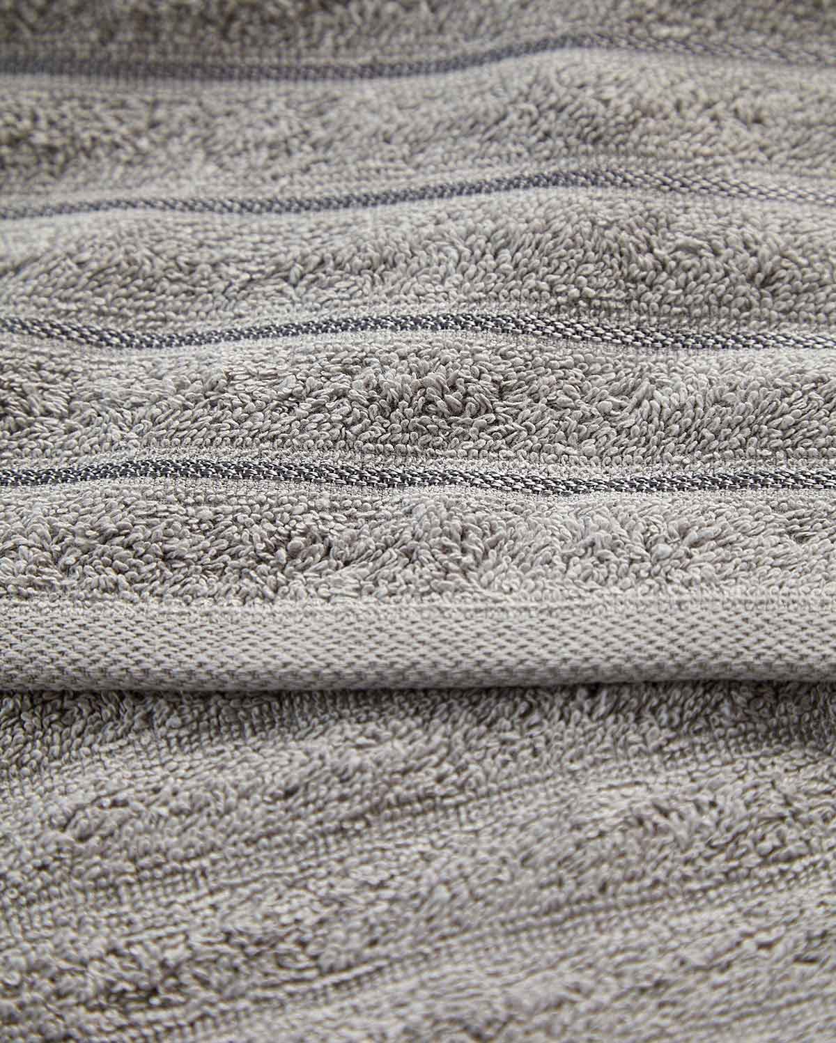 Cotton Ribbed Towel Set - Dark Grey (2 Towels)